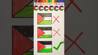 Wrong ❌ Palestine 🇵🇸 VS Wrong ❌ Palestine 🇵🇸 VS Right Palestine 🇵🇸 flag drawingpalestineshorts [upl. by Llednahc337]