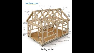 14x20 Timber Post Beam Barn Shed Plans Blueprints [upl. by Allenaj]