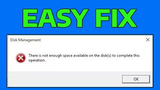 How To Fix There is Not Enough Space on the Disk to Complete This Operation [upl. by Reid]