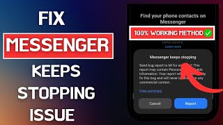 How To Fix Messenger Keeps StoppingCrashing Problem  Messenger Keeps Stopping Problem Solved [upl. by Carole911]