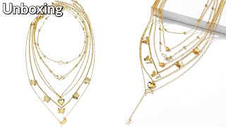 6pcs Lovely Fashion Necklaces Set for Women  Unboxing [upl. by Rahr]