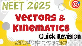 Vectors amp kinematics quick revision  𝐎𝐧𝐞 𝐬𝐡𝐨𝐭 𝐫𝐞𝐯𝐢𝐬𝐢𝐨𝐧 𝐨𝐟 𝐕𝐞𝐜𝐭𝐨𝐫𝐬 𝟏𝐃 𝟐𝐃 neetphysics foryou [upl. by Maier]