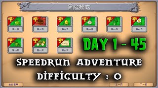 Speedrun Adventure Mode Day 1  45 DIFF  0  PVZ Fusion 214  Live Stream [upl. by Line]