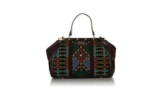 Sharif Couture Tapestry Leather Satchel with Wristlet [upl. by Uzzi477]