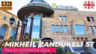 【4K】Tbilisi City Walking Tour in Mikheil Zandukeli St 2024 [upl. by Daberath]