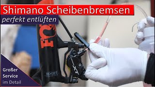 Shimano Scheibenbremse perfekt entlüften  großer Service detailliert erklärt [upl. by Ardnalahs]