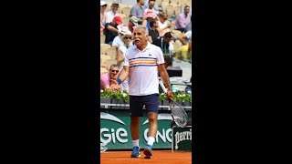 The smartest Mansour Bahrami trick shot  RolandGarros [upl. by Rediah273]