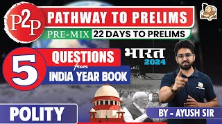 India Year Book based MCQs for UPSC Prelims 2024  Current Affairs  Sleepy Classes Polity [upl. by Nilekcaj]