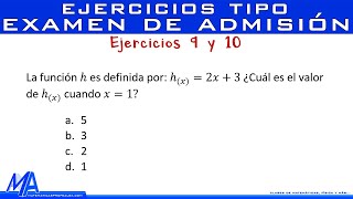 Ejercicios tipo examen de admisión 5  Ejercicios 9 y 10 [upl. by Benoite]