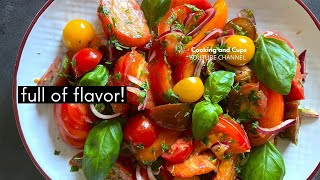 Tomato salad recipe  Gremolata  Summer recipe  Cooking and Cups [upl. by Kama429]