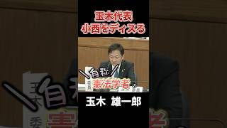 【自称憲法学者】国民民主党玉木代表が小西議員をディスる shorts 政治 玉木雄一郎 立憲民主党 小西ひろゆき 国民民主党 [upl. by Danni]