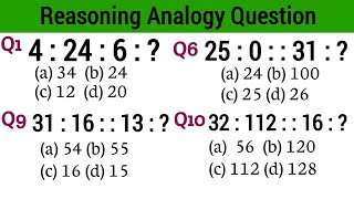 Reasoning Analogy Question Reasoning Previous year question Reasoning Practice set [upl. by Florina]