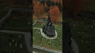 Borgund stavkirke Lærdal Norway🇳🇴😎 norway drone djimini4pro travel [upl. by Namharludba496]