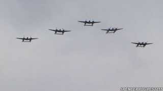 FIVE 5 P38 Lightnings in the air AT ONCE   2013 PLANES OF FAME AIR SHOW [upl. by Floria]