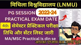 LNMU PG Semester 4th practical exam date or center list jaari session 202224 [upl. by Allanson]