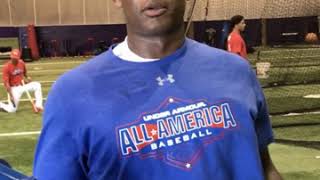 RHP Kumar Rocker 2021 MLB Draft Vanderbilt 72817  Under Armour showing off athleticism in cage [upl. by Tesil]