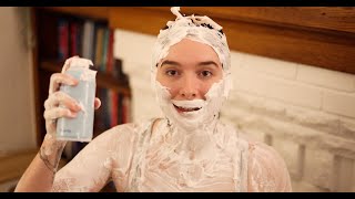 ASMR  Covering Myself in Shaving Cream [upl. by Ibloc]