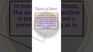 Learn Figures of Speech Transferred Epithet shorts youtubeshorts learnenglish [upl. by Simetra]