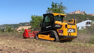 Minipala JCB 225T con trincia Simatech THB  pulizia terreno [upl. by Anyek]