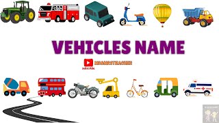 Vehicles Name Vehicles Name in English Teaching for kindergarten Vehicles 35 Vehicles Name [upl. by Earehs777]