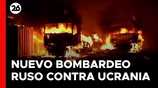 Bombardeo ruso provocó incendio en Lviv [upl. by Powel638]