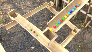 Marble Run Race in Nature  Colorful Course ASMR [upl. by Thacher]