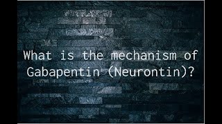 What is the mechanism of gabapentin Neurontin [upl. by Lothario]