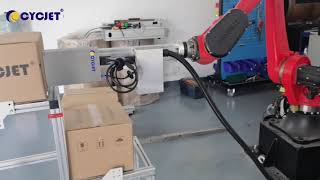 CYCJET Robot Automatic Inkjet Coding Marking Printing Pigment Industrial Piezo HR Inkjet Printer [upl. by Ozne]