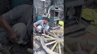 Repairing Horse Cart Tire With Old Techniques and Modern Machine [upl. by Seuqirdor]