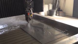 Taglio Waterjet su Ferro 3 mm [upl. by Atiugal307]