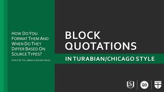 Block Quotations [upl. by Waxman]