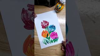 Flower💐 With Easy Brush Strokes 🖌️😍 shorts viralshorts viral art [upl. by Kurt543]