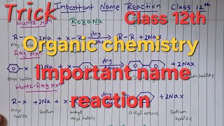 Important name reaction organic chemistry class 12th super trick [upl. by Baiel]