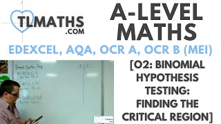 ALevel Maths O207 Binomial Hypothesis Testing Finding the Critical Region [upl. by Eirahcaz]