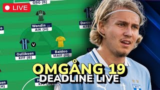 DEADLINE LIVE Omgång 19  Nanasi vägrar lämna  Allsvenskan Fantasy [upl. by Laith]