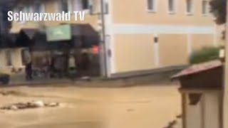 🚨⛈️ Überflutung von Straßen in Stühlingen nach heftigem Gewitter 27062024 [upl. by Paluas]