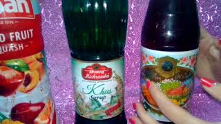 Summer Drink Roohafza  Khus Syrup  Kissan Mixed Fruit Squash  Review and Health Benefits [upl. by Aicilas]