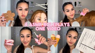 4 ASMR ROLEPLAYS 1 VID piercer lice check ice cream amp dentist 😱 [upl. by Bravar]