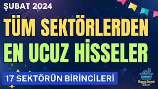 BORSADA EN UCUZ HİSSELER ŞUBAT 2024  17 Sektörün Birincileri [upl. by Haraj]