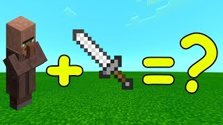 I Combined a VILLAGER and an IRON SWORD in Minecraft PE  Heres WHAT HAPPENED [upl. by Aerdnwahs]