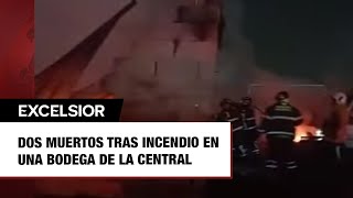 Dos muertos tras incendio en una bodega de la Central de Abasto [upl. by Ahras29]