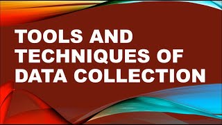 Tools and Techniques of Data Collection  Data Collection Tools in Research Methodology [upl. by Cypro121]