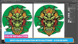 How to Do Spot Color Separation With Halftones in Photoshop for ScreenPrinting [upl. by Nednyl875]