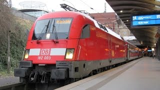 182 003 DB verkehrsrot BR 182 TonleiterAusfahrt mit IRE in Hamburg [upl. by Frannie]