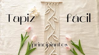 Tutorial de tapiz diseño de hojas en macramé fácil paso a paso para principiantes [upl. by Odranoel]