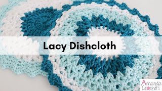 Lacy Dishcloth  Easy Dishcloth Pattern  Beginner Crochet [upl. by Yeliab132]