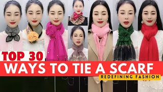 The 30 stylish ways to tie a scarf in 2024  Easy scarf styles for girls Part06 scarfwearing [upl. by Kehsihba]