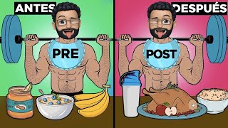 ¿Qué comer ANTES y DESPUÉS de hacer EJERCICIO para ganar MASA MUSCULAR [upl. by Ursula503]