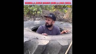 Building a secret dugout inside a huge wheel part 1 survive explain bulding [upl. by Anael]