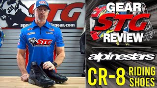 Alpinestars CR8 GoreTex Motorcycle Riding Shoes Review from SportbikeTrackGearcom [upl. by Irod]